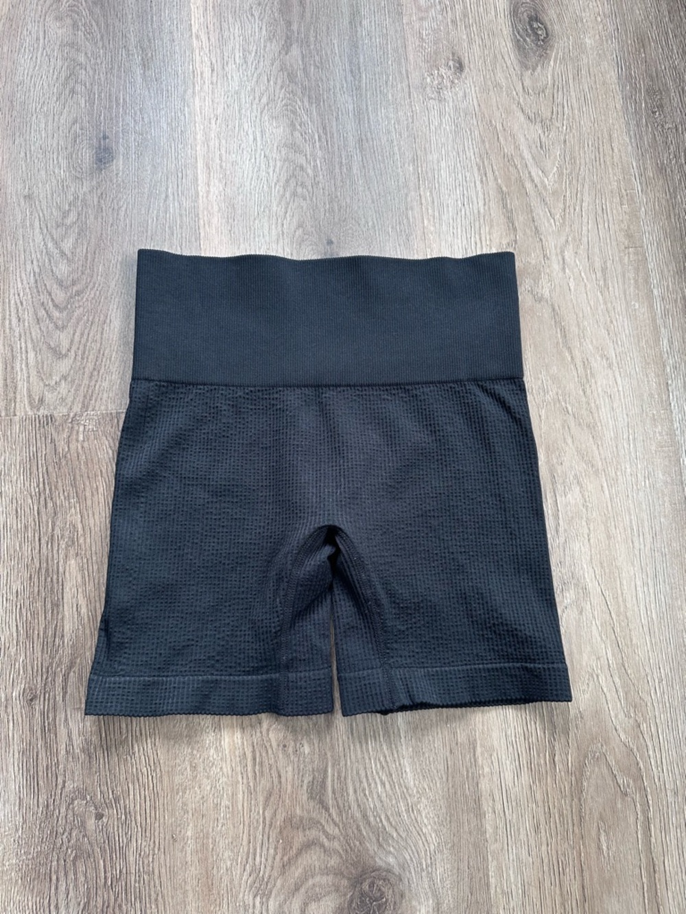 Colsie Black High-Rise Ribbed Bike Shorts